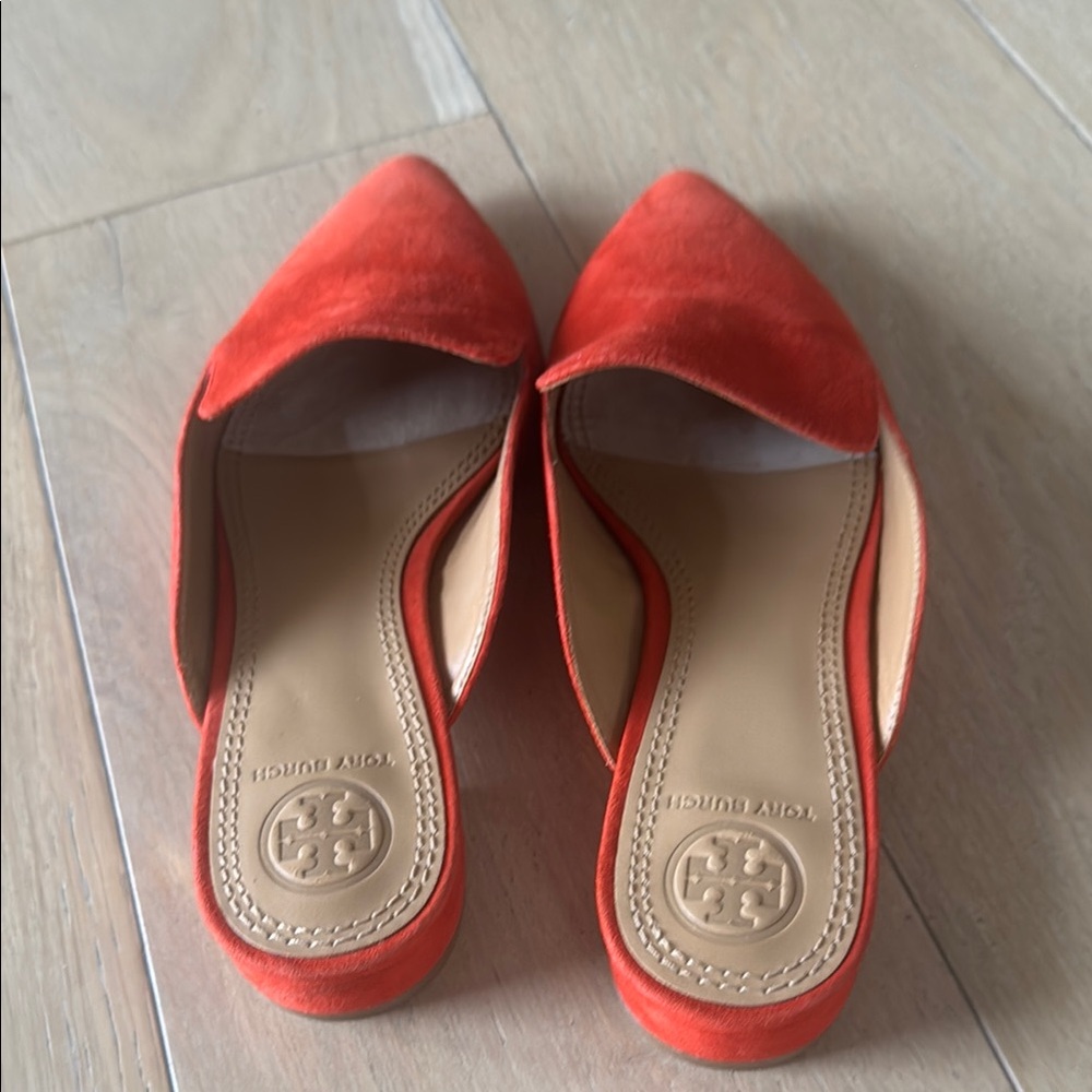 Tory Burch Women's Vibrant Red Mules - Picture 4 of 4